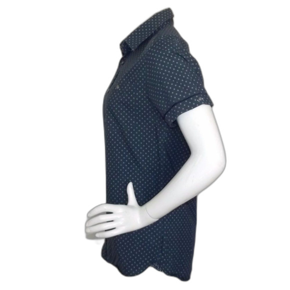 Ted Baker Shirt, 3/M, Blue/Small dots, THAMES, Button down collar, Short sleeve - Picture 9 of 14